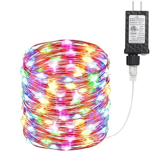 Joomer Fairy String Lights 33FT 100 LEDs Plug in Fairy Lights Indoor Copper Wire String Light DIY for Bedroom, Parties, Wedding, Christmas, Outdoor,Indoor Decoration (Multicolor, Non-Connectable) - color: Multicolor, size: 100led