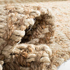 SAFAVIEH Natural Fiber Collection Area Rug - 10' x 14', Bleach & Natural, Handmade Chevron Fringe Jute, Ideal for High Traffic Areas in Living Room, Bedroom (NF458A) - size: 6' x 9' (Rectangular)