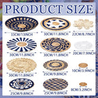 Xuhal 15 Pcs Boho Wall Basket Decor Handcrafted Seagrass Woven Wall Basket Rustic Round Woven Hanging Art for Home Farmhouse Kitchen Table Living Room(Blue Classic Style) - style: Blue Classic Style