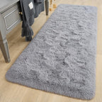 DETUM Grey Runner Rug 2X6 Gray Rug for Bedroom Kitchen Bedside Hallyway Entryway Grey Runners Super Soft and Fluffy Carpets Washable Kids and Pets Friendly - color: Grey, size: 2 x 6 feet
