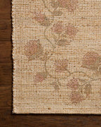 Loloi Chris Loves Julia Rue Collection RUE-05 Natural/Multi 8'-6" x 11'-6" Area Rug Jute Neutral Floral Living Room Bedroom Rug - color: Natural / Multi, size: 8'6" x 11'6" (Rectangular)