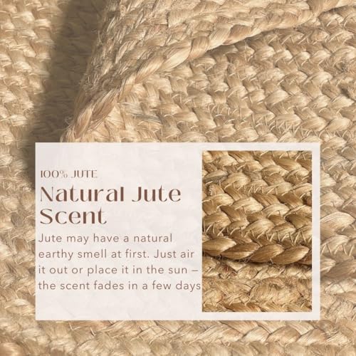 Chardin home Hand Woven Natural Jute Braided Area Rug – 8x10 Feet Rectangle | Vintage Boho Reversible Rug for Living Room, Bedroom, Dining Area, Entryway | Farmhouse Natural Fiber Floor Covering - size: 8' x 10' (Rectangular)
