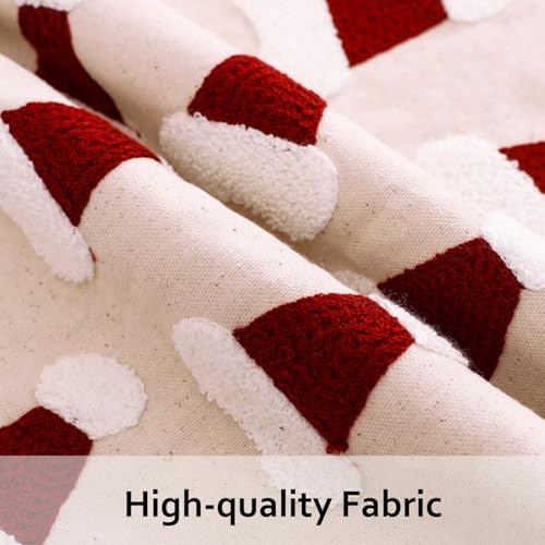 Christmas Tufted Throw Pillow Cover 18 x 18 inch Set of 2 Multiple Xmas Hats Pillow Covers 3D Christmas Party Decor Winter Holiday Cushion Case for Sofa Couch Bed Living Room - color: Multiple Christmas Hats, size: 18" x 18" (Pack of 2)
