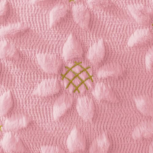DFXSZ Spring Summer Pillow Covers 18x18 inch Set of 2 Farmhouse Decor Yellow Flower Heart Sunflower Pink Soft Plush Faux Fur Jacquard Throw Pillows for Sofa Holiday Spring Home Decor PTK024J18 - color: Pink, size: 18" x 18" (Pack of 2)