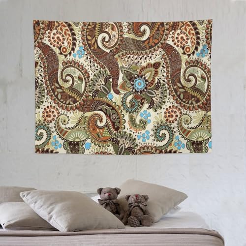 KANEPE Boho Paisley Tapestry Vintage Flower Ivy Leaves Earthy Ethnic Pattern Wall Hanging Tapestries Home Decor for Living Room Bedroom Apartments Farmhouse Dorm,40inx30in (102×76cm)【Small】 - color: Boho-11, size: 40Wx30L