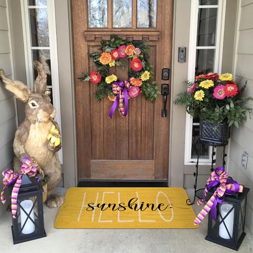 Spring Summer Door Mat,Yellow Hello Sunshine Indoor Outdoor Non-Slip Doormat,Entryway Front Porch Farmhouse Spring Welcome Door Mat for Entrance Decor,30" x 17" - color: 2026 Spring Summer 6