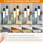 Pendant Lights Kitchen Island 3 Pack 12W Led Pendant Light with Milky White Lampshade, 1-Light Dining Light Fixture Ceiling Light Hanging in Black Finish, E12 LED Bulbs Included, 3000K-6000K - color: Black, size: 1-Light 3-Pack