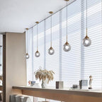 KCO Lighting Modern Gold Pendant Light 1-Light Large Globe Pendant Lights Set of Two Smoke Gray Glass Ball Pendant Light Fixture Dining Room Pendant Lamps Ceiling Hanging (2-Pack) - color: Gold+Smoke Gray-2PC