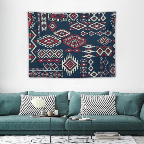 Bohemian Patchwork Aztec Tapestry, Native Tribal Ethnic Geometric Pattern Tapestries Home Decor for Living Room Bedroom Decoration 40in Wx30in H (102×76cm) - color: Bohemian Tapestry-11, size: 40in"Wx30in"H (102×76cm)