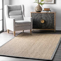 Nuloom Elijah Dark Grey/Natural, 4' x 6', Basketweave, Seagrass, Soft and Textured, High Traffic, Stain Resistant, Easy Clean, Durable Area Rug for Bedroom, Living Room, Dining, Den, Foyer, Entryway - color: Dark Grey, size: 4' x 6' (Rectangular)