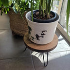 Wood Plant Stand Indoor Outdoor, 10'' Wooden Planter Stands Fit 5-12 Inch Pot, Plant Stool Flower Pot Stand Gardening Display Pedestals for Decor Living Room Balcony, Office, Patio - size: Medium