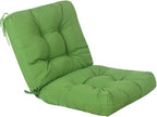 QILLOWAY Outdoor Seat/Back Chair Cushion Tufted Pillow, Spring/Summer Seasonal Replacement Cushions. (Green)