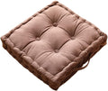 vctops Square Chair Pad Pillow with Handle Super Soft Floor Tatami Seat Cushion Thick Velvet Chair Pads Cushion for Kitchen Dining Office Chair (Coffee,17"x17")