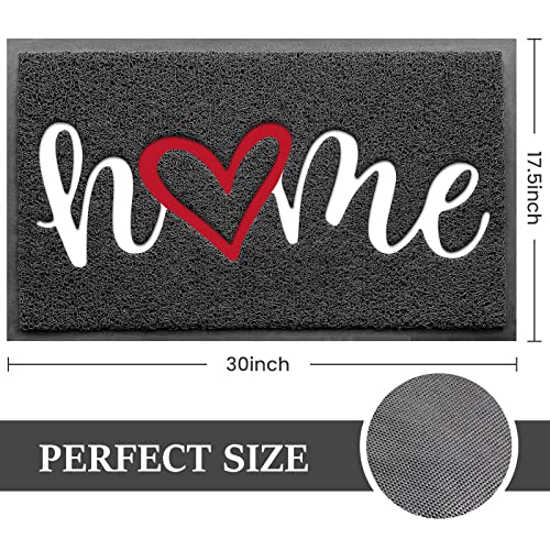 Door Mat, Welcome Mat Low Profile Floor Mat Front Doormat Indoor and Outdoor Doormat Non Slip Rugs for Entryway, Patio, High Traffic Areas (30"x17.5", Grey-Home) - color: Grey-home, size: 1'6" x 2'6" (Rectangular)