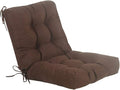 QILLOWAY Outdoor Seat/Back Chair Cushion Tufted Pillow, Spring/Summer Seasonal All Weather Replacement Cushions. (Coffee/Brown/Chocolate)