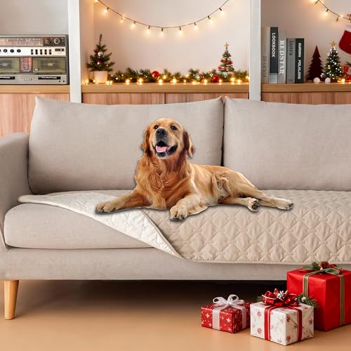 gogobunny 100% Double-Sided Waterproof Dog Bed Cover Pet Blanket Sofa Couch Furniture Protector for Puppy Large Dog Cat, Reversible (30x70 Inch (Pack of 1), Dark Beige/Light Beige) - color: Dark Beige/Light Beige, size: 30x70 Inch (Pack of 1)