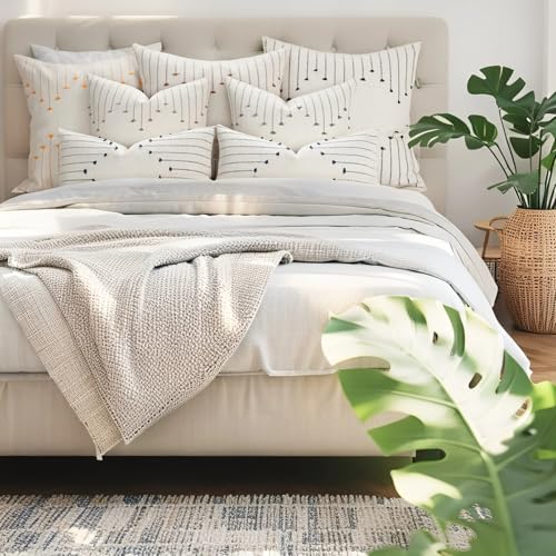 ZONYO Throw Pillow Covers 18x18 Set of 2, Textured Woven Cotton Decorative Cushion Covers with Fringe Tassel, Fade Resistant Washable for Couch Sofa Bed Patio, Boho Farmhouse Modern Decor, Grey - color: Grey, size: 18" x 18" (Pack of 2)