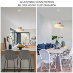 Modern Pendant Lights,12.6 inch,Natural Wood Cap,Simple Hanging Light Fixture for Kitchen Island,Dining Room - color: Cream, size: 12.6 inches