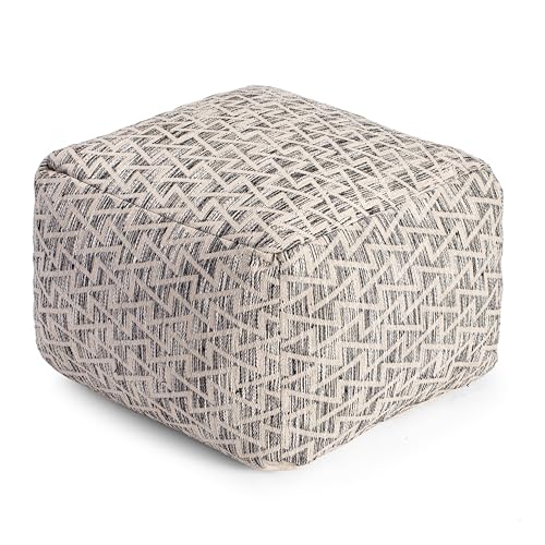 Anji Mountain Pouf Ottoman Foot Rest, Handmade Ottoman Pouf, Comfortable Foot Stool, Decorative Floor Seating for Living Room Decor, Bedroom & Home Décor Accent - Lafayette Square - 22"D x 22"W x 16"H - color: Lafayette Square, size: 22"D x 22"W x 16"H