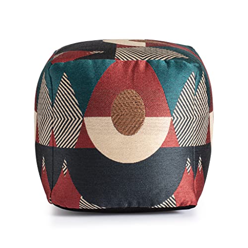 Anji Mountain 100% Handmade & Handcrafted Comfortable Home Décor Outdoor Pouf Ottoman Footrest for Living Room, Bedroom, Nursery, Kidsroom, Patio Furniture - (18" x 18" x 18"- Multicolor) - color: Martinique