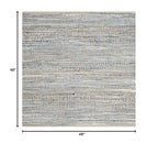 SAFAVIEH Cape Cod Collection Area Rug - 4' Square, Natural & Blue, Handmade Flat Weave Coastal Braided Jute, Ideal for High Traffic Areas in Living Room, Bedroom (CAP353A) - size: 4' x 4' (Square)