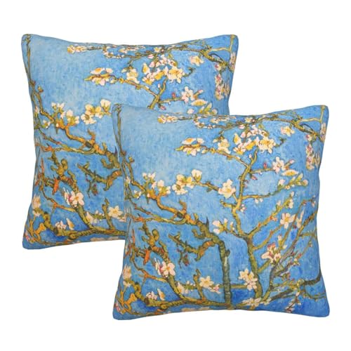 Blossom Throw Pillow Covers 18 X 18 Inch Set of 2 Pillow Cases Decoration Cushion Cover for Sofa Bedroom Living Room Outdoor - color: Blossom