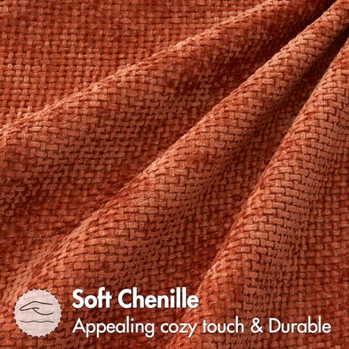 MIULEE Pack of 2 Fall Burnt Orange Decorative Pillow Covers 18x18 Inch Soft Chenille Couch Throw Pillows Farmhouse Cushion Covers for Home Decor Sofa Bedroom Living Room - color: Burnt Orange, size: 18" x 18" (Pack of 2)
