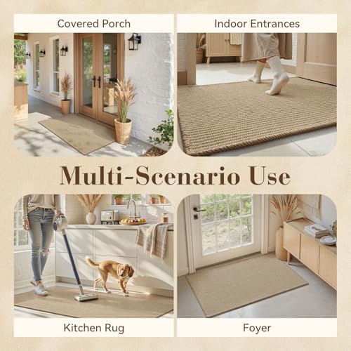 Jute 3x5 ft Rugs for Entryway Front Door Mat Indoor Entrance Indoor Door Mats Entryway Rugs Foyer Entry Entrance Mat Inside Doormat Welcome Mats Boho Farmhouse - size: 3 x 5 ft