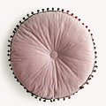vctops Velvet Soft Round Chair Pads Cute Gradient Pom Pom Indoor Dining Chairs Cushion (Pink, Diameter 16") - color: Pink, style: Diameter 16 Inch
