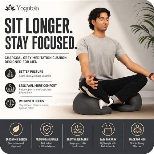 AetherForm Orthopedic Meditation Cushion – Three-Point Ergonomic Floor Seat with Tailbone Relief & Contoured Support for Mindful Sitting, Yoga, and Relaxation (Black, Large) - color: Black
