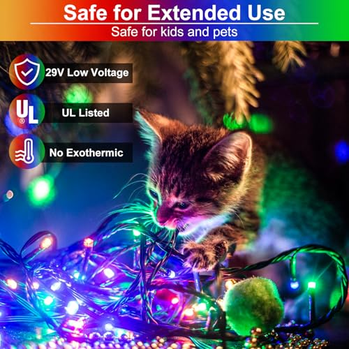 Multicolor Christmas Lights Outdoor, 100FT 300 LED String Lights for Outside Waterproof with 8 Modes, Connectable Plug in Fairy Light for Indoor Home Garden Patio Party Holiday Decorations - color: Multicolor, size: 100FT 300 LED
