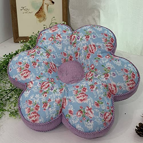 vctops Flower Shaped Chair Pad Farmhouse Floral Print Chair Seat Cushion Pad Soft Comfy Cotton Cushion Pillow (1120, 16"x16") - color: 1120