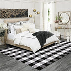Buffalo Plaid Rug 5' x 7' Black and White Check Rug Washable Checkered Area Rug for Farmhouse/Entryway//Living Room/Laundry Room/Bedroom (5'x7', Black and White Plaid) - size: 5'x 7'
