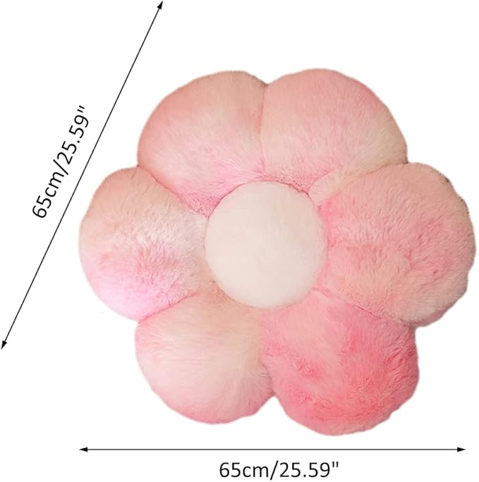 lannery Flower Plush Throw Pillows, Flower Floor Pillow Seating Cushion Toy for Reading, Room, Watching TV (25.6", Pink -2)