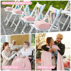 Buryeah 12 Pcs Flannel Throw Blanket Bulk 50 x 60 in Sleepover Blanket Outdoor Wedding Throw Lightweight, Oeko-tex Standard 100 Certified for Sofa Homeless Gifts (Light Pink) - color: Light Pink