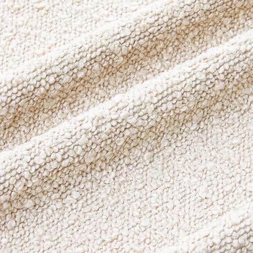 Mixhug Decorative Boucle Throw Pillow Covers, Beige, 12 x 20 Inches, Pack of 2 - Neutral Textured Boho Pillow Covers for Couch and Bed - color: Beige, size: 20" x 12" (Pack of 2)