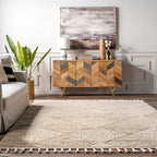 Nuloom Kerry Beige, 6' Round, Geometric, Soft and Cozy, High Traffic, Stain Resistant, Easy Clean, Durable Area Rug for Bedroom, Living Room, Dining Space, Den, Foyer, Entryway - color: Kerry Beige, size: 6' (Round)