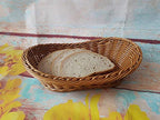 ANRUIDE 2 Pack Polyester Wicker Bread Basket Imitation Rattan Braid Basket Woven Table Food Fruit Vegetable Service Basket for Restaurant Service Display Home Outdoor Dining Room