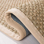 SAFAVIEH Area Rug 5' Round - Natural Fiber Collection - Natural & Beige, Seagrass, Basketweave Pattern with Border (NF114A) - color: Natural/Beige, size: 5' (Round)