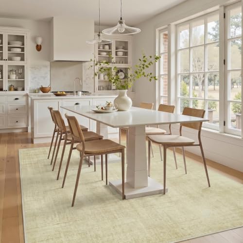 Joydeco 6x9 Area Rugs Classic for Living Room, Beige | Non Slip Machine Washable Low Pile for Bedroom Dining Room Home Office Pet & Child Friendly - color: Beige, size: 6' x 9' (Rectangular)
