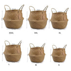 Large Woven Seagrass Belly Basket for Plant, Grocery, Picnic, 12" Diameter x 14" Height - size: XXL (12" D x 14" H)