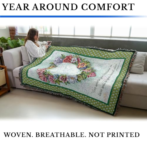 Pure Country Weavers Treasured Heart Blanket - Sympathy Bereavement Gift Tapestry Throw Woven from Cotton - Made in the USA (72x54) - color: Treasured Heart, size: 72" x 54"