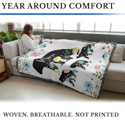 Pure Country Weavers Mom and Cubs Blanket - Gift Tapestry Throw Woven from Cotton - Made in The USA (72x54) - color: Mom and Cubs, size: 72x54
