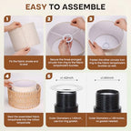 Boho Rattan Lamp Shade, 12.6" Top x 12.6" Bottom x 7.68" High, Natural Rattan & Linen Double Layer Lamp Shades for Floor Lamps Table Lamps Chandelier, UNO Fitter Lampshade Replacement, Easy Assembly