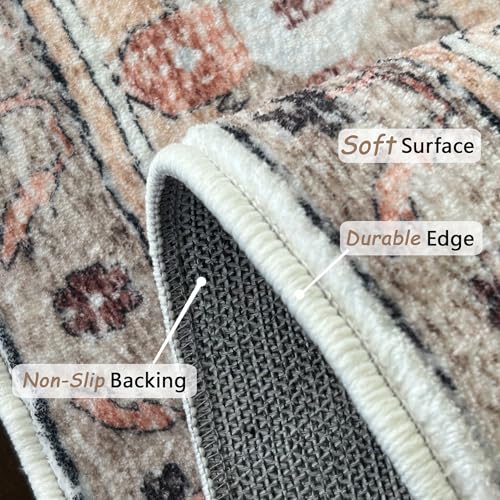 Area Rug for Living Room 2x3,Large Machine Washable Vintage Oriental Soft Carpet, Low Pile Thin Floor Area Rugs with Non Slip Backing for Office Door Mat Kitchen Bathroom Indoor Dorm Dining Room - color: Red, size: 2x3
