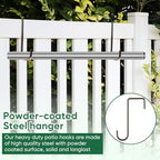 ESFUN 6 Pack 2 x 6 inch Fence Hooks Patio Hooks Brown Powder Coated Steel Hangers fits Easily for Vinyl Fences Indoor & Outdoor Hanging Lights, Plants & Planters, Bird Feeder, Pool Equipment