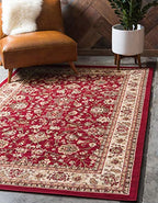 Unique Loom Sialk Hill Collection Area Rug - Washington (2' 2" x 3' 1" Rectangle, Burgundy/ Cream) - color: Burgundy/Cream, size: 2'2" x 3'1" (Rectangular)
