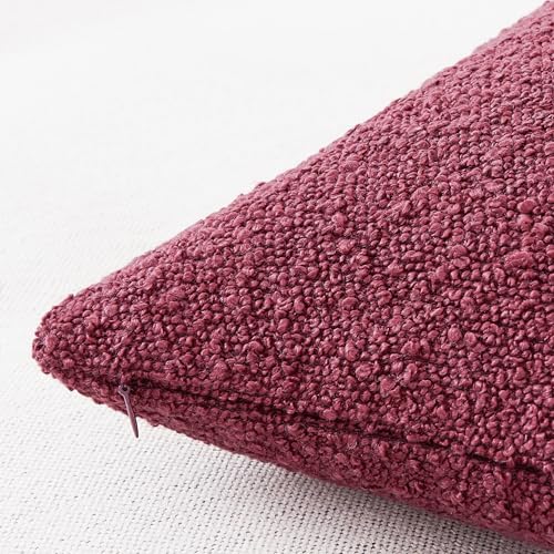 Mixhug Decorative Boucle Throw Pillow Covers, Burgundy Red, 18 x 18 Inches, Pack of 2 - Textured Boho Pillow Covers for Couch and Bed - color: Burgundy, size: 18" x 18" (Pack of 2)