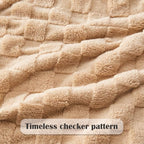 NEWCOSPLAY Super Soft Twin Blanket Brown Premium Silky Flannel Fleece 3D Checkered Lightweight Bed Blanket All Season Use (Brown Checkered, Twin(60"x80")) - color: Brown Checkered, size: Twin(60"x80")