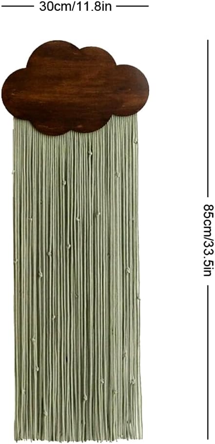 Ansley&HosHo Macrame Wall Hanging, Boho Woven Tapestry, Modern Tassel Wall Decor, Handmade Wall Art Tapestry for Bedroom, Living Room, Home, Bohemian Apartment Decoration Ornament Craft (Green Cloud)